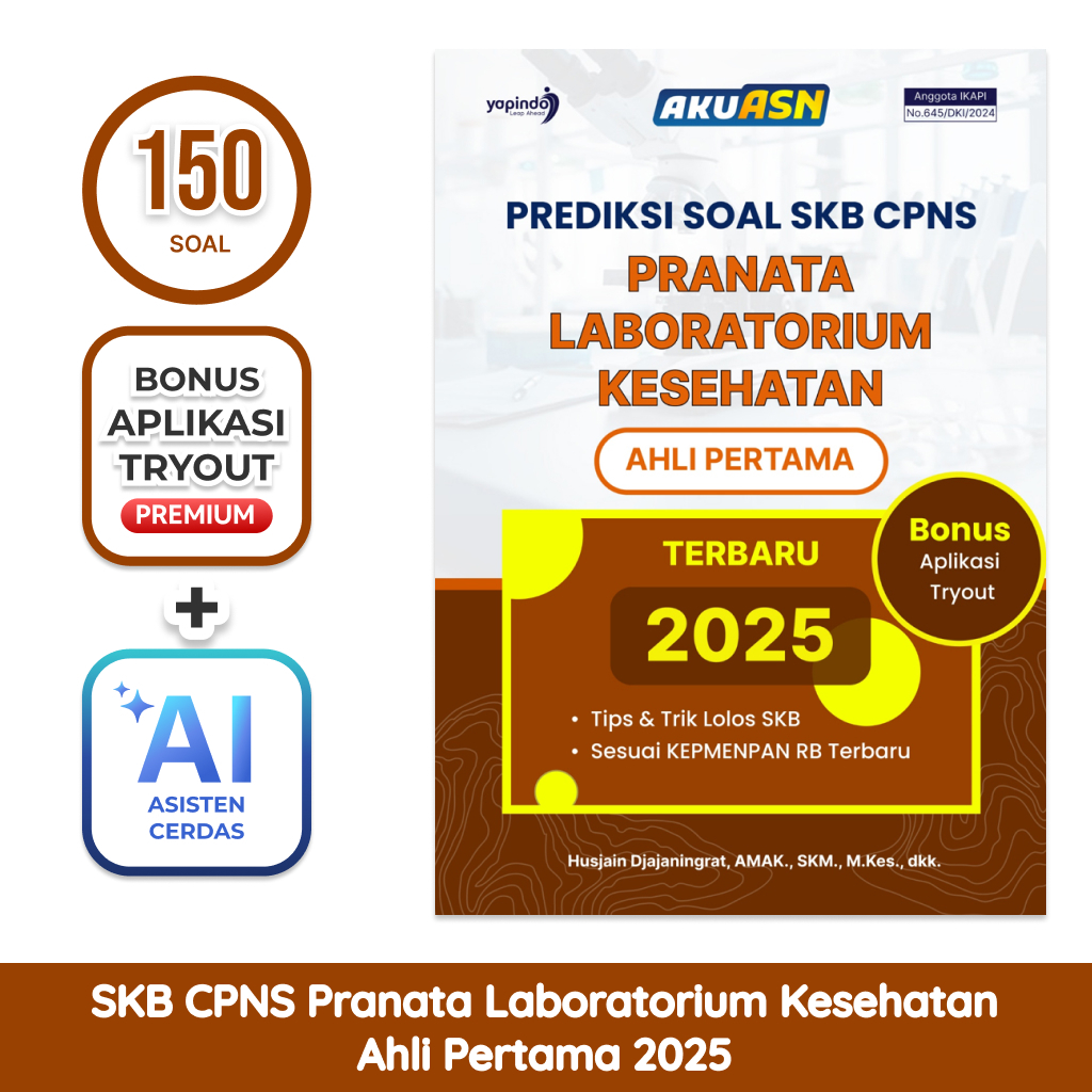 AKU ASN Buku Prediksi Soal SKB CPNS Pranata Laboratorium Kesehatan Ahli Pertama 2025