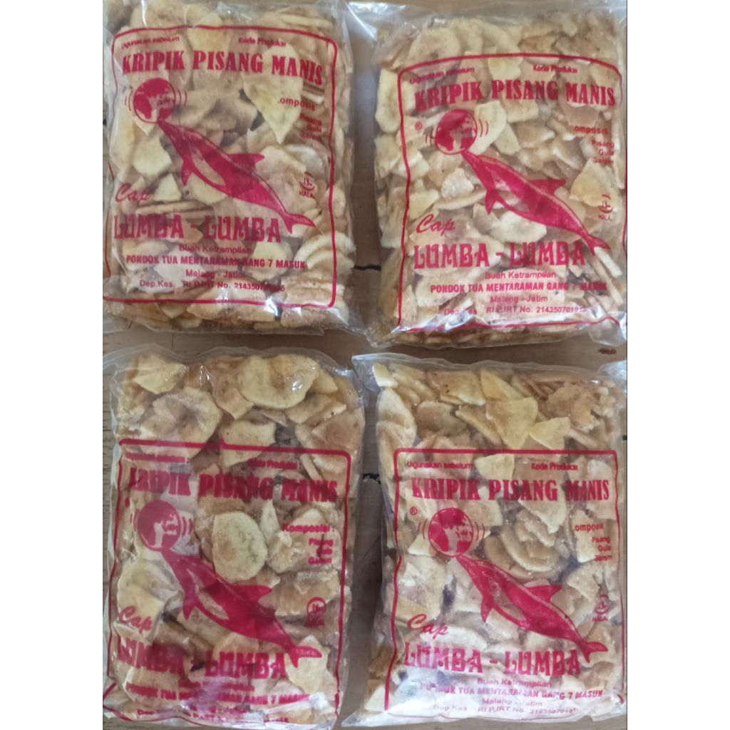 

kripik pisang manis lumba lumba pecahan khas malang