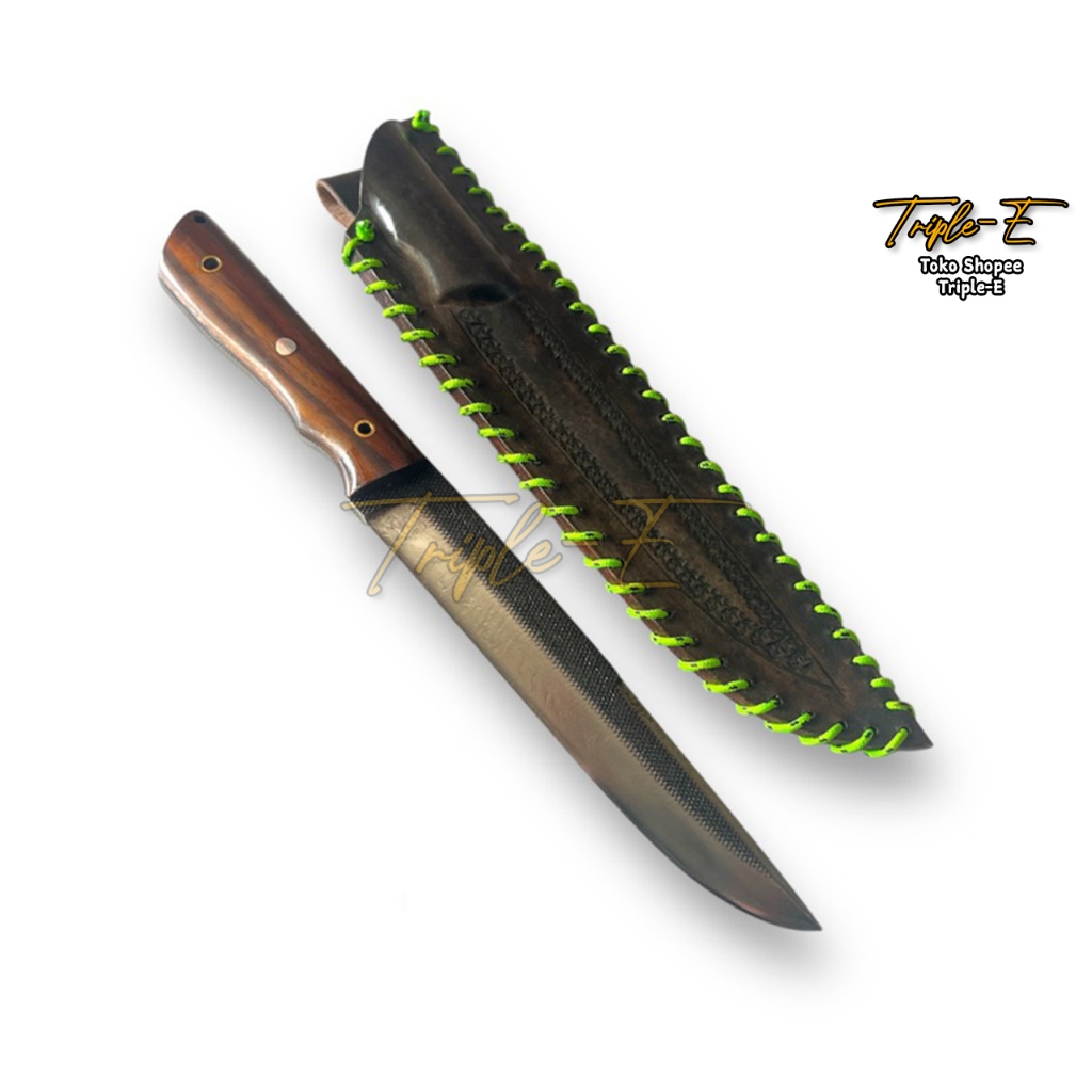 Pisau Bushcraft PisauTactical Outdoor Baja Kikir Gagang Jepit Fulltang