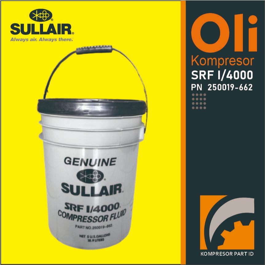 Oil Compressor Sullair SRF I/4000 250019-662 Oli Kompresor Screw Sullair SRF I PN 250019662 4000 jam