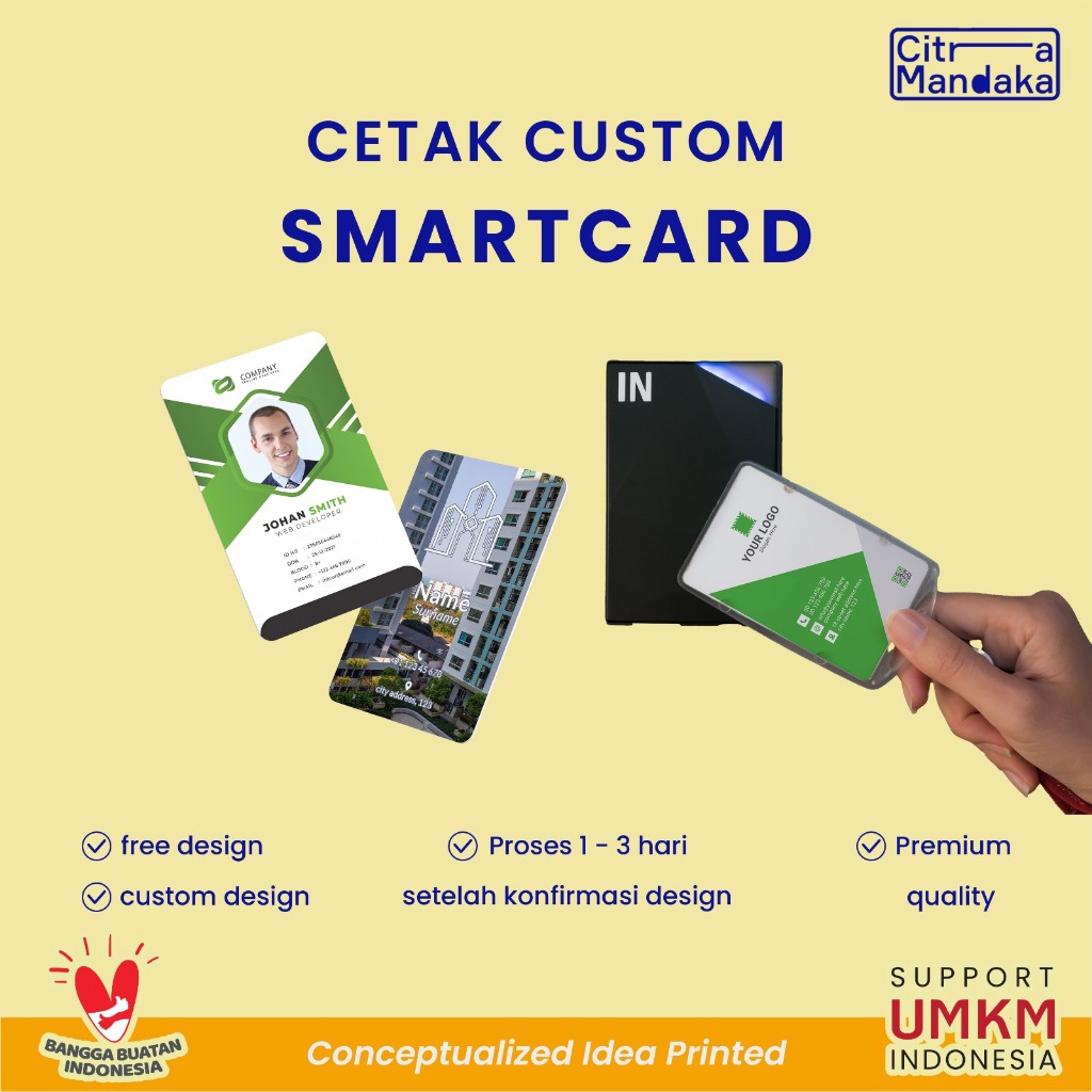 

Cetak Kartu RFID Card 13.56MHz Print Kartu Absen PROXIMITY 125KHZ Kartu Parkir Smart Card Clamshell Card Tag Tebal