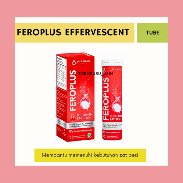 FEROPLUS EFFERVESCENT TUBE RASA STRAWBERRY / SUPLEMEN ZAT BESI IBU HAMIL