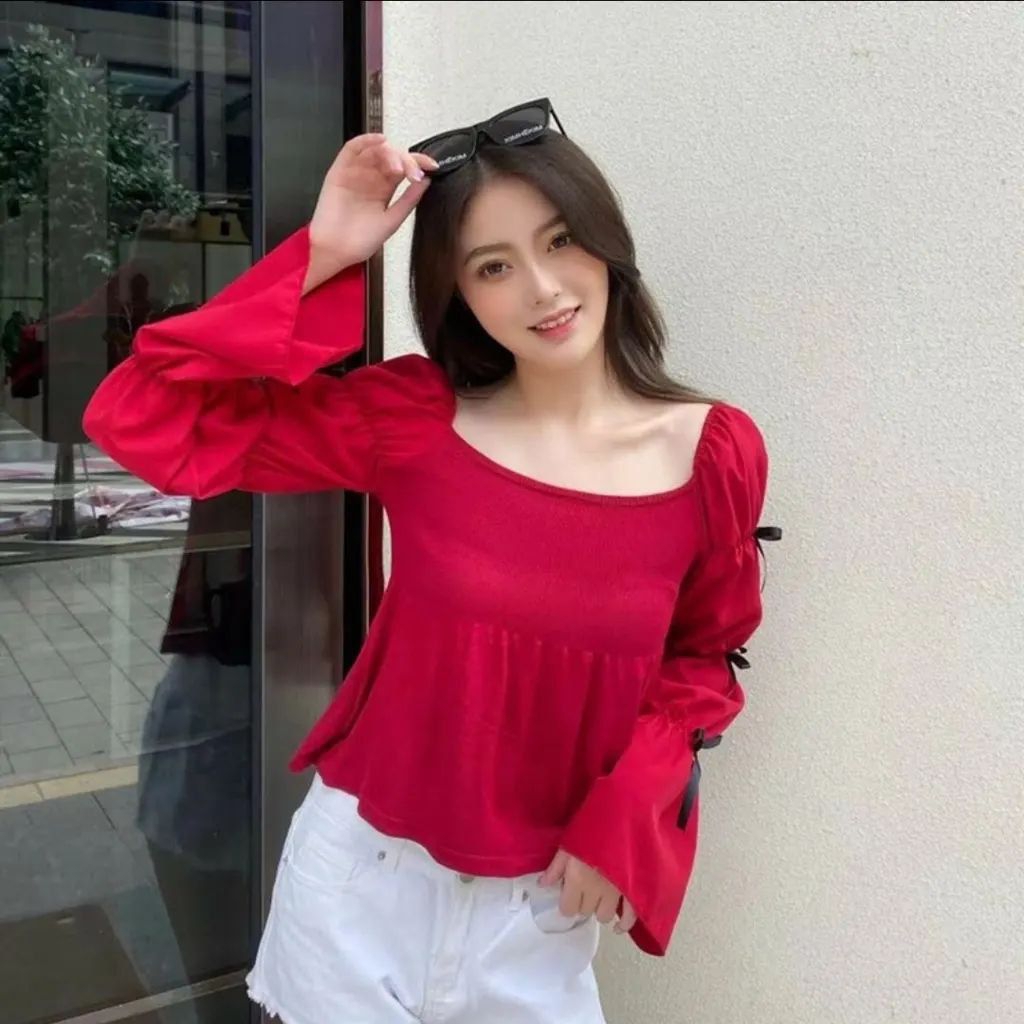 PAKAIAN WANITA BAJU ATASAN BLOUSE BIANCA KNIT RAJUT TOP "