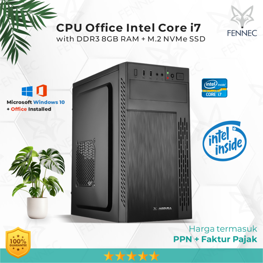 CPU PC Komputer Intel Core i7-2600 RAM 8GB SSD Rakitan Office