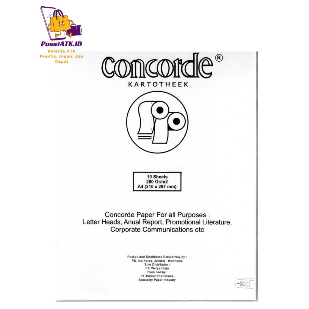 

Kertas Concord/ Concorde 200 gr A4 isi 10 lembar