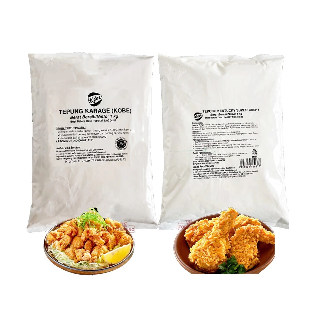

KOBE Tepung Kentucky Super Crispy Karage 1kg HALAL Tepung Ayam Chicken Crispy