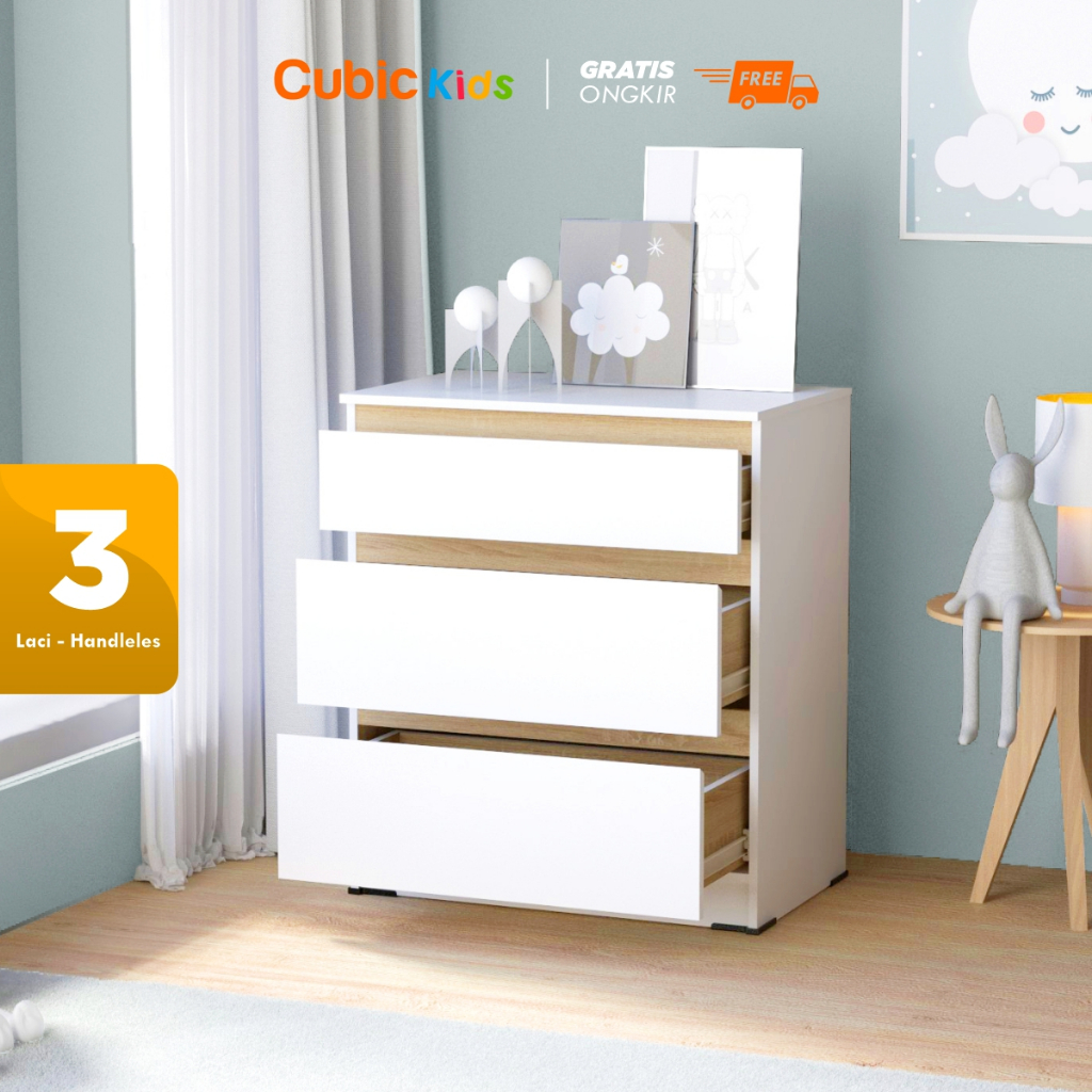 Cubic KIDS Chest Drawer Anak / Lemari Laci Anak 3 Susun / LILO CH 3