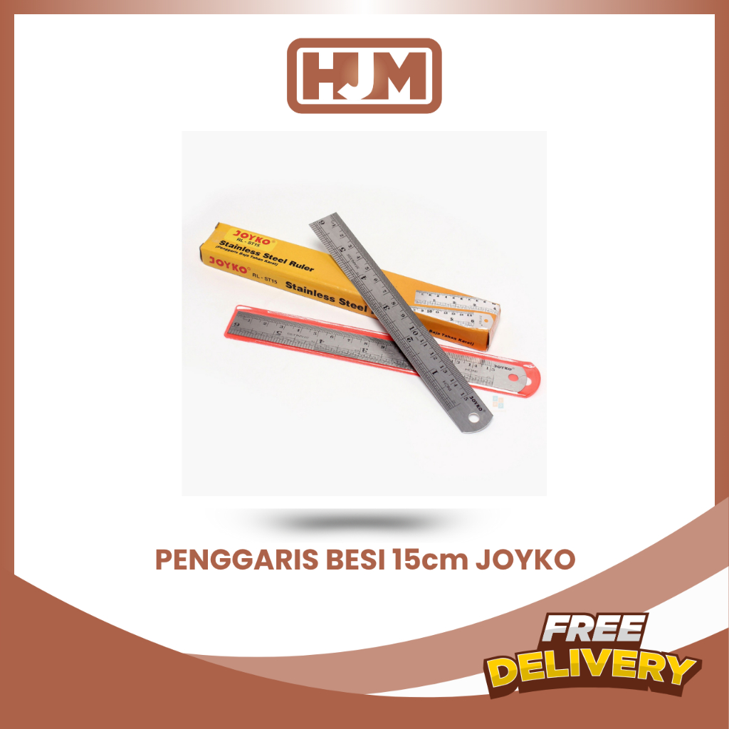 

PENGGARIS BESI 15CM JOYKO / MISTAR / STAINLESS STEEL