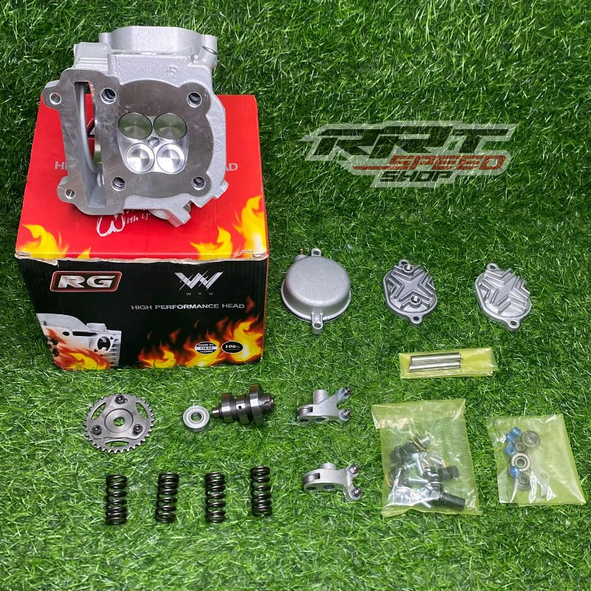 RG CYLINDER HEAD MIO WAVE 4 VALVE RACING THAILAND 21/24 24/27 19:22 25/22 25/28 30/27 BATANG 4.5