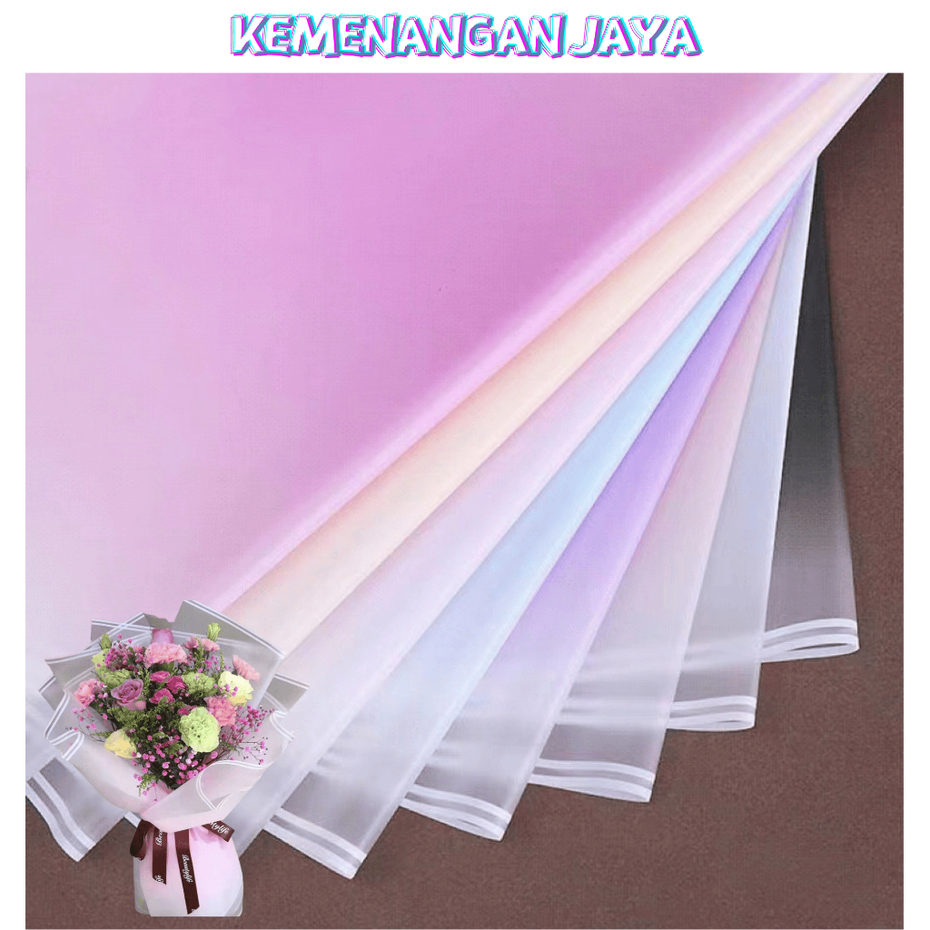

Isi 20 LEMBAR Kertas buket gradient cellophane Flower Wrapping Paper Florist KB09