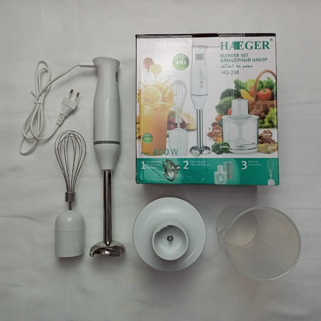 Blender Set 3 In 1 Haeger HG-298 hand blender multifungsi 3 in 1 hand juicer blender tangan