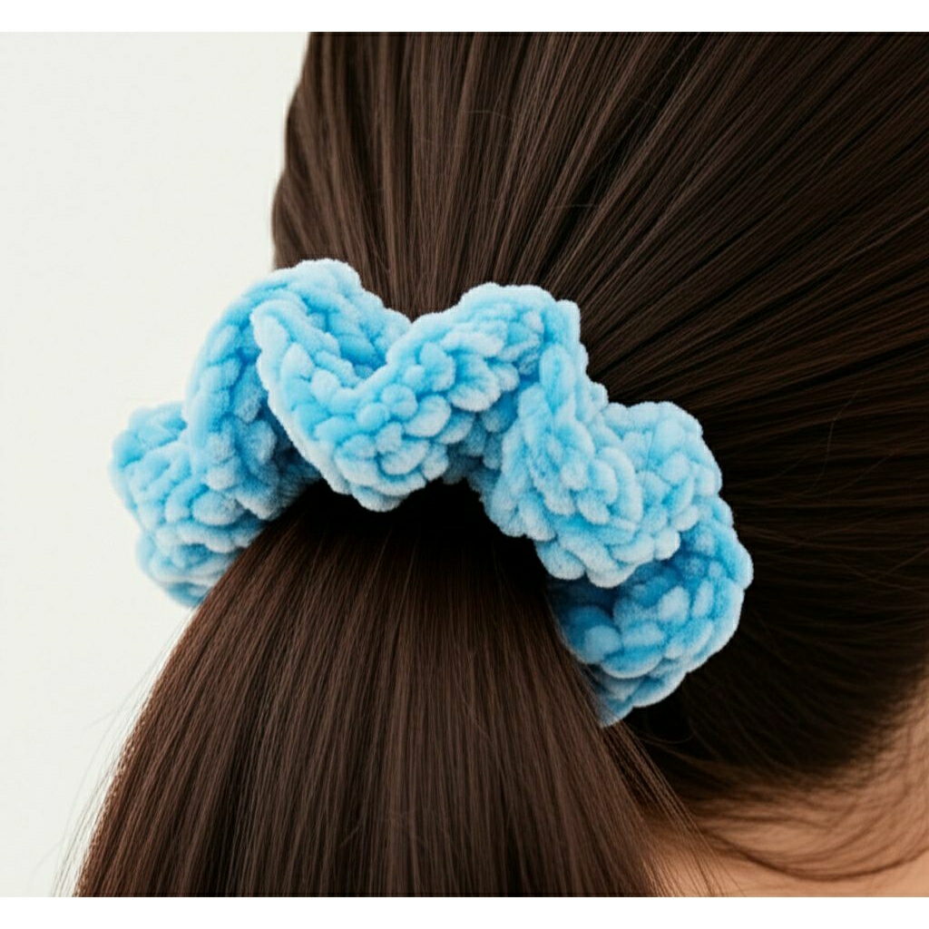 IKAT RAMBUT SCRUNCHIE FLUFFY // IKAT RAMBUT RAJUT