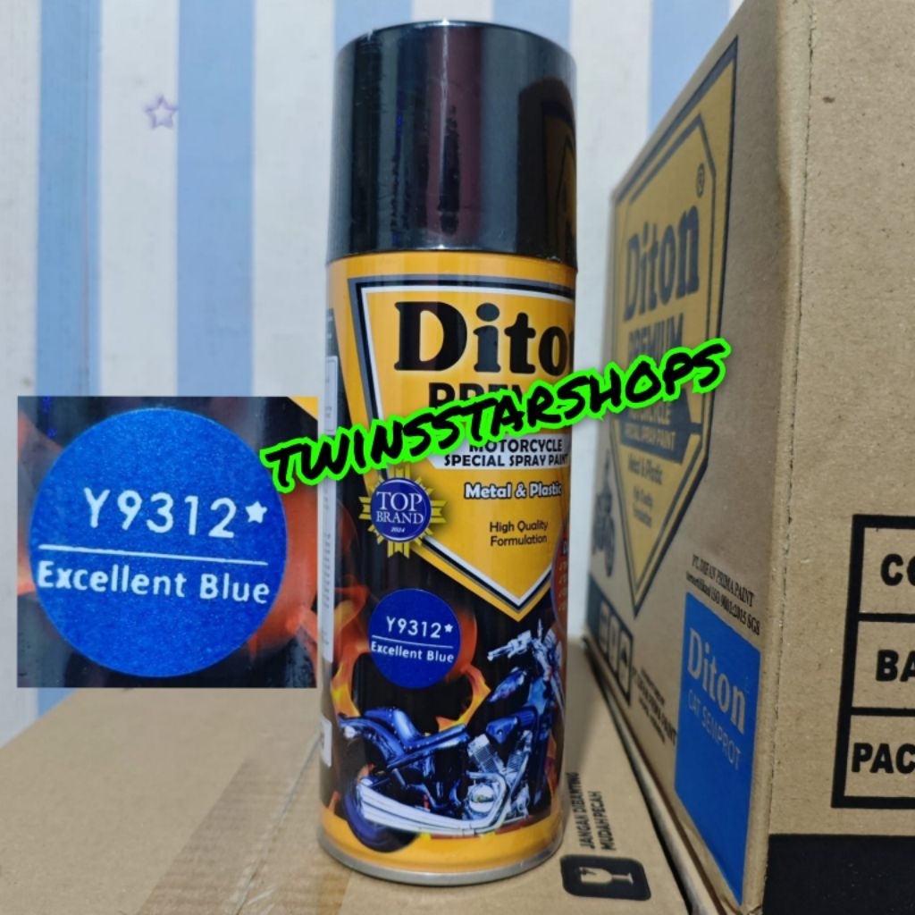Pilok Pylox Cat Diton Premium Excellent Blue 9312 Biru Metalic Glossy Mengkilap 400cc Spray Paint