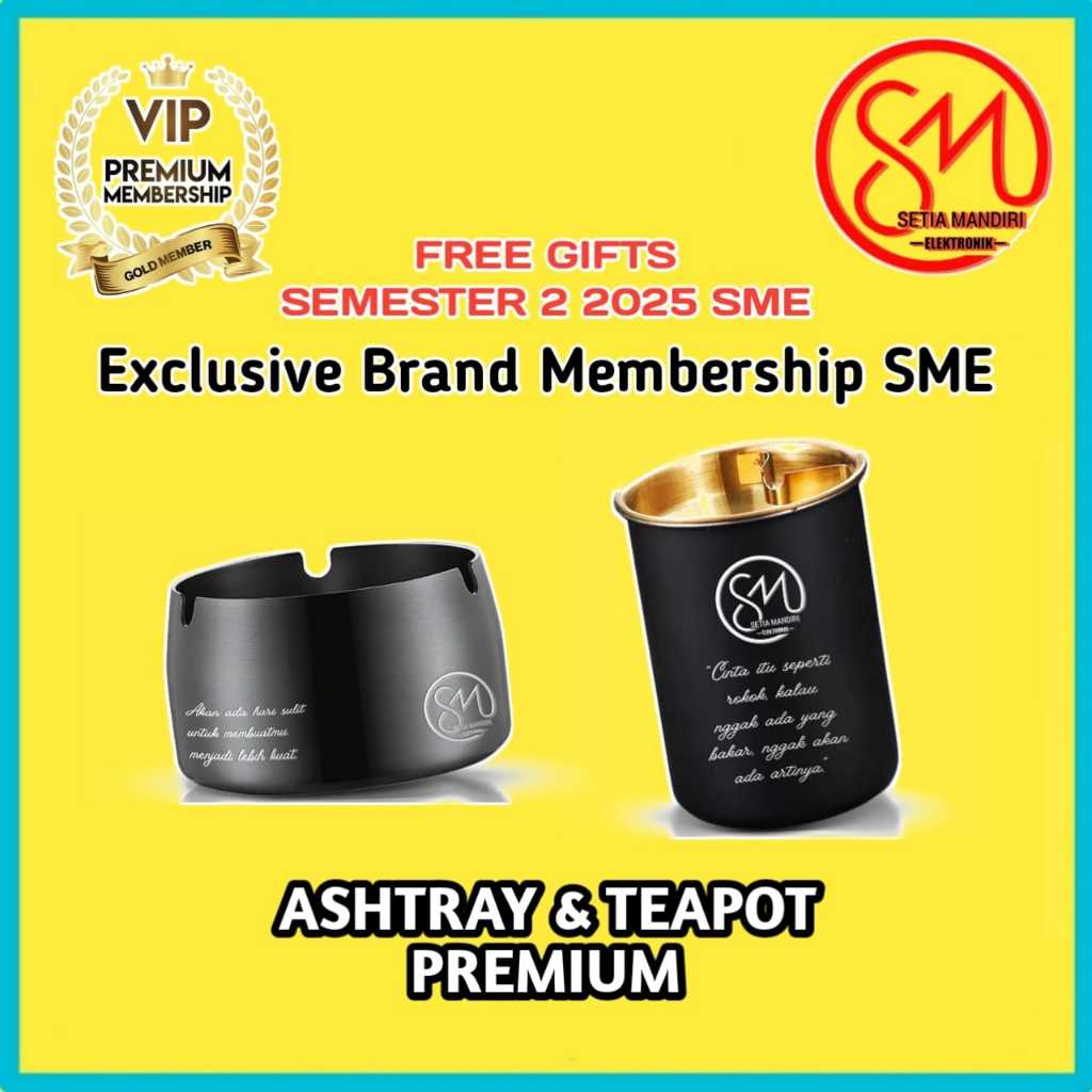 [FREE GIFT] Asbak Classic Stainless Ashtray BLACK