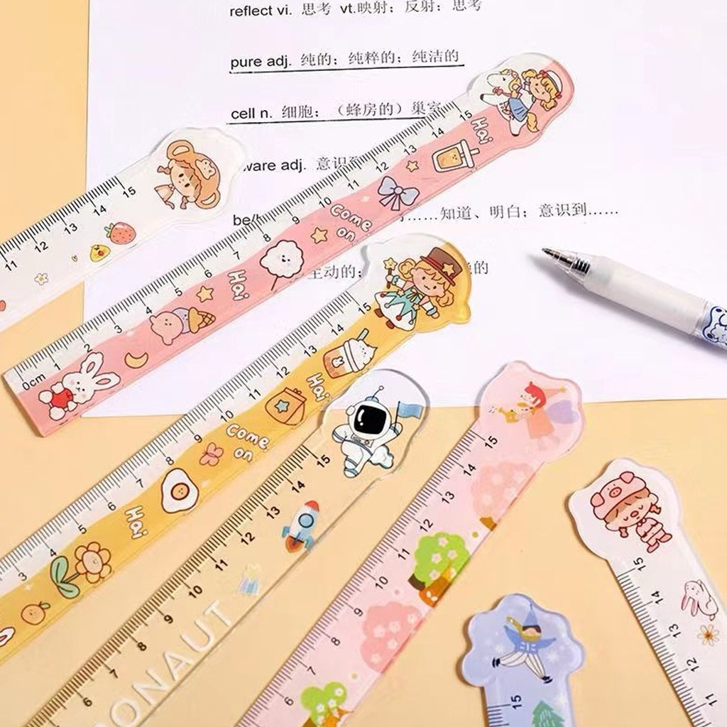 

PENGGARIS PLASTIK SEKOLAH BEKERJA KANTOR 15Cm karakter lucu / ALAT TULIS PENGGARIS 15cm