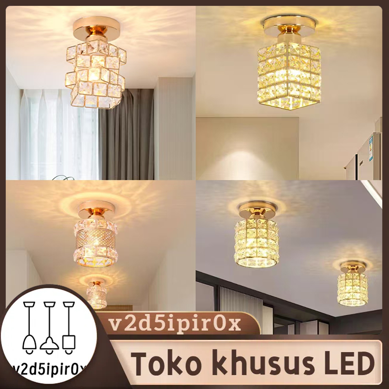 Lampu Plafon LED Lampu Kamar Tidur Lampu Kamar Lampu Minimalis Crystal Ceiling Lampu Plafon