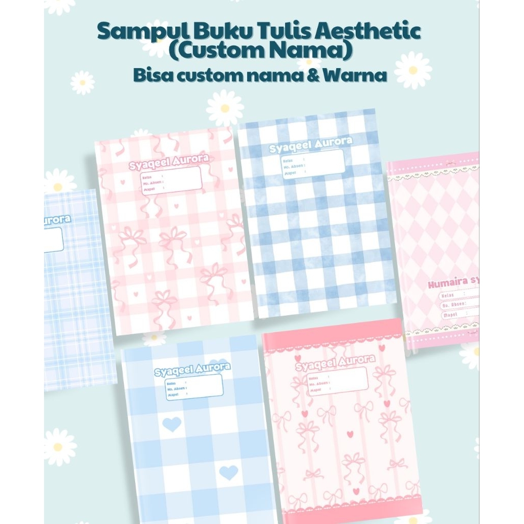 

(10 LEMBAR) SAMPUL BUKU TULIS AESTHETIC CUSTOM NAMA | SAMPUL BUKU TULIS AESTHETIC