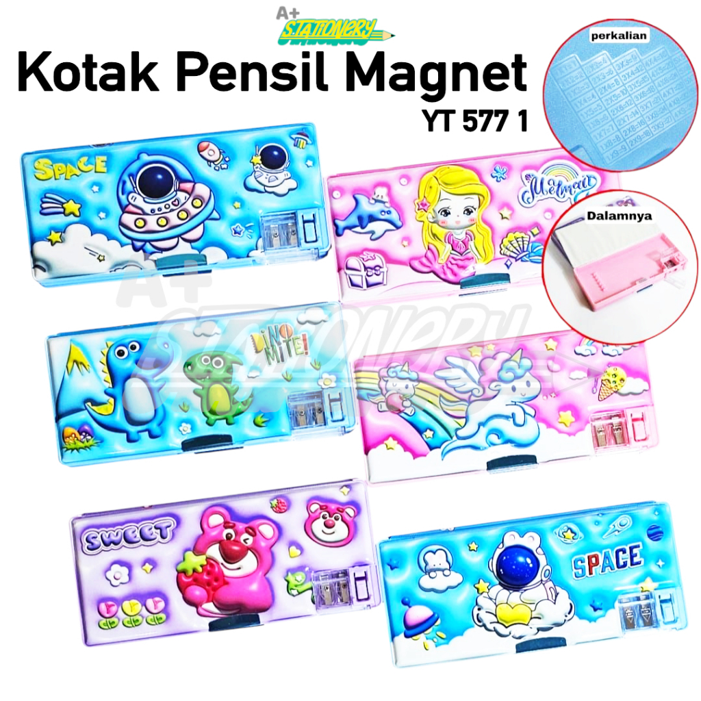 

[A+] Kotak Pensil Besar Magnet + Rautan YT 577 1 | Pencil Case Besar | Tepak Pensil Besar