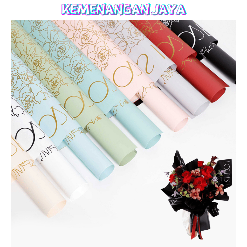 

Isi 20 LEMBAR Flower Wrapping Paper Valantine Kertas Buket Bunga Cellophane Valantine Kertas Kado Bouquet KB039