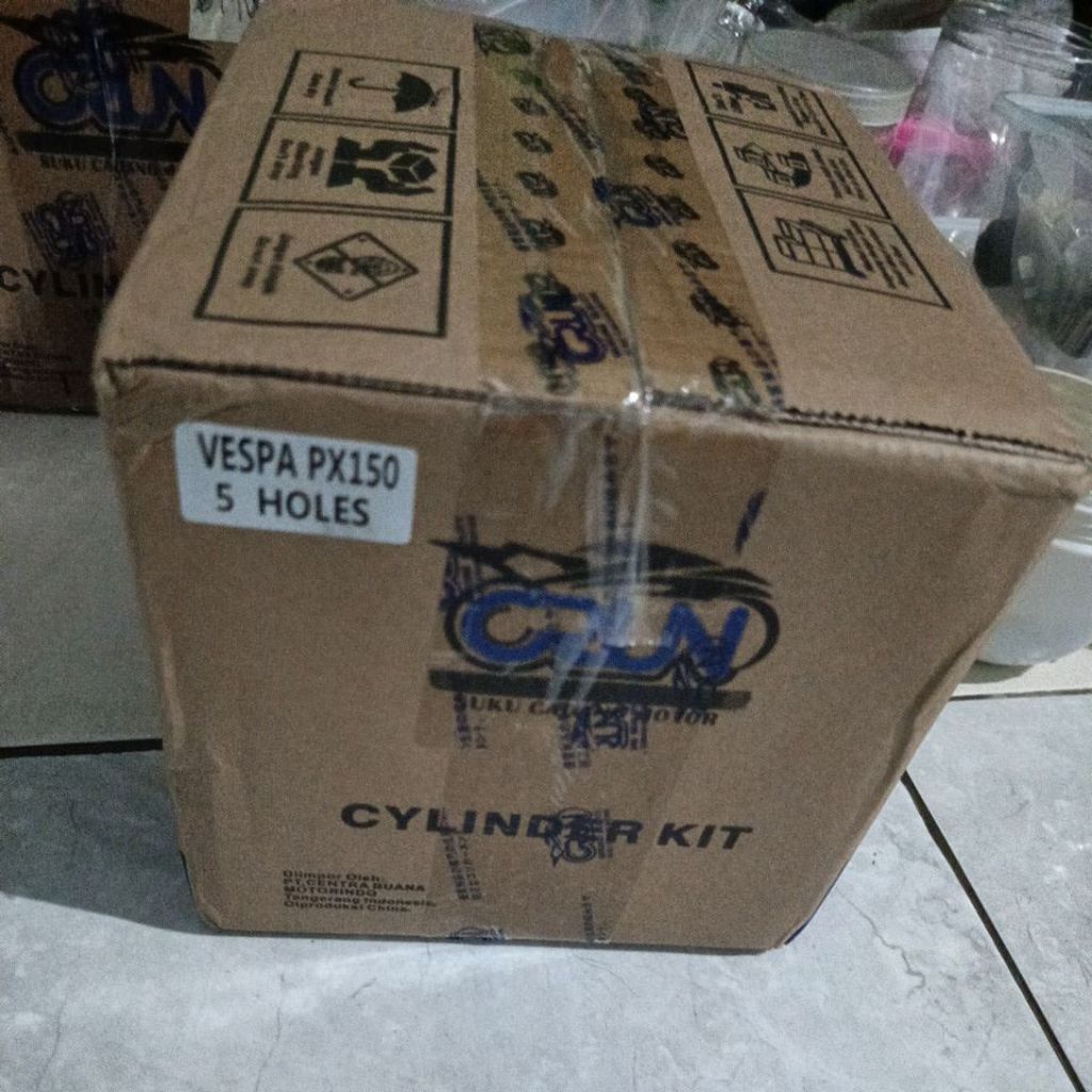 Buring vespa silinder blok Vespa PX lubang 5 Merk crun