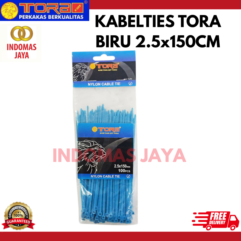 

TORA Kabel Tis Nylon 2.5 x 150 mm - Tali Ikat Warna Biru 100 Pcs