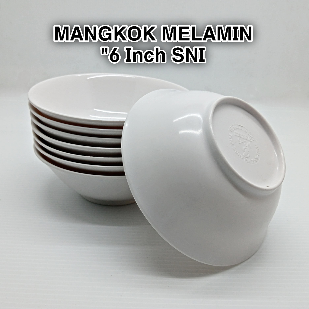 Satuan - Mangkok "6 Inch MELAMIN SNI Mangkok Putih Ukuran 15cm MELAMINEWARE