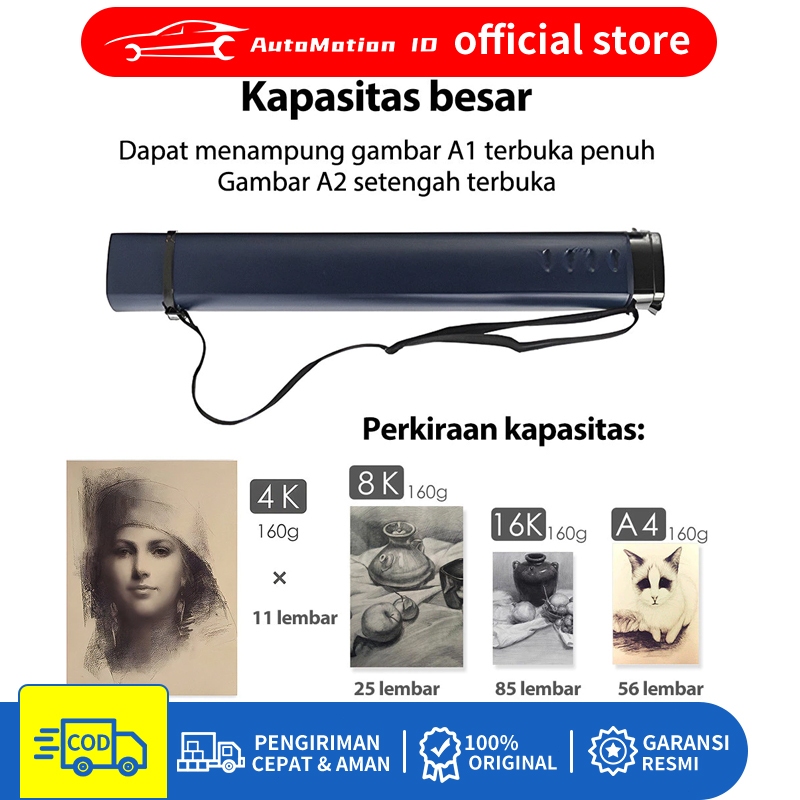 

Tabung Gambar Kotak Tabung Kertas Gambar Drawing Drafting Tube 62 5CM 104CM Portable Tempat Penyimpanan Lukisan Sketch Arsitek Desainer
