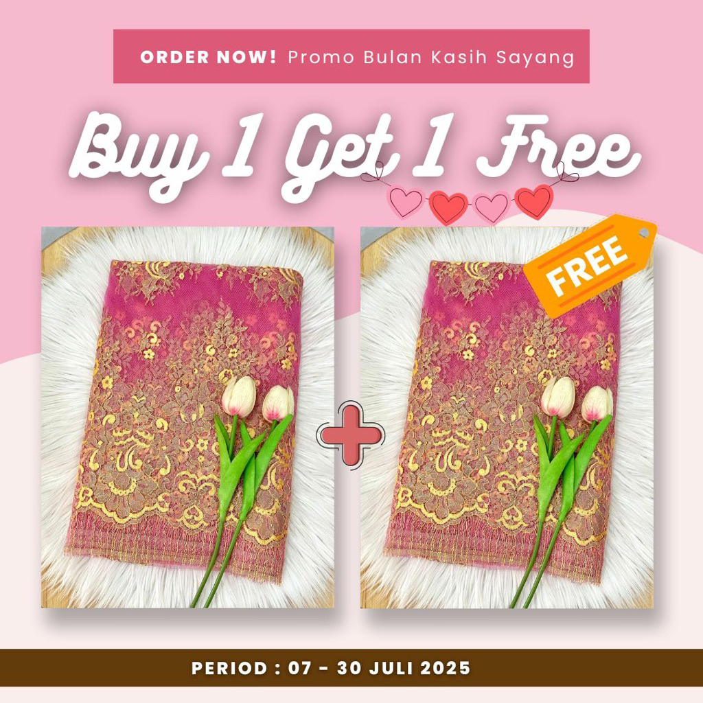 BUY 1 GET 1 - Kain Panel Semi Prancis Tritone Gold Metalic 1989 - Grade B - P 3 m L 1.5 m - Kain Keb