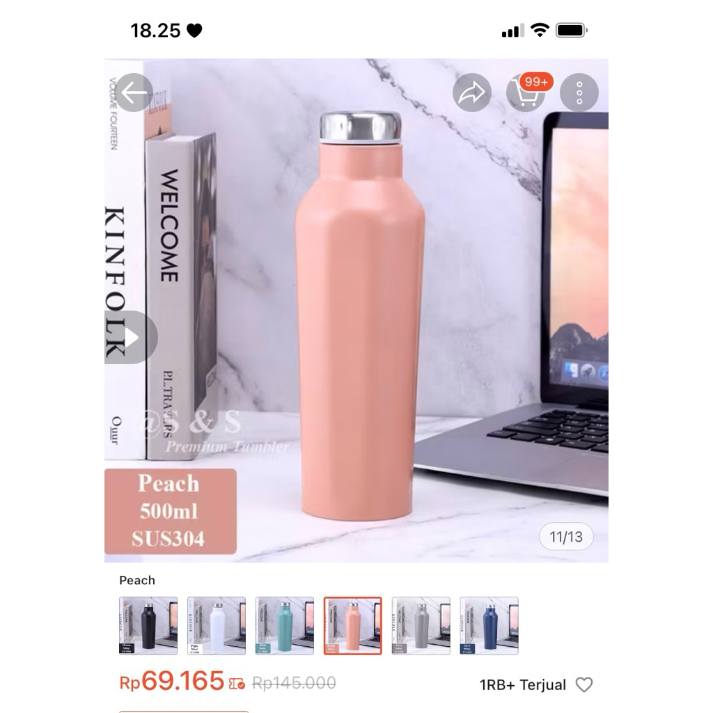 Preloved tumbler stainless steel pink