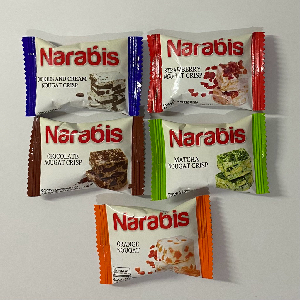 

[ECER] Naraya Narabis Nougat Crips Coklat Strawberry Matcha Cookies & Cream Jeruk 1pcs