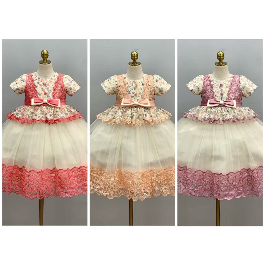 Dress Anak Pesta Gaun Kondangan Mewah Terusan Fashion Impor Premium Perempuan Balita Batita Remaja B