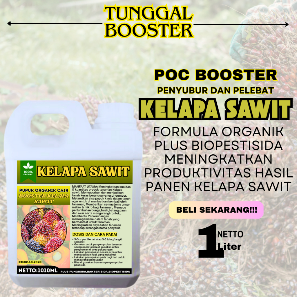 POC Pupuk Organik Cair kelapa Sawit premium 1liter/pupuk pelebat kelapa sawit/pupuk penyubur kelapa 