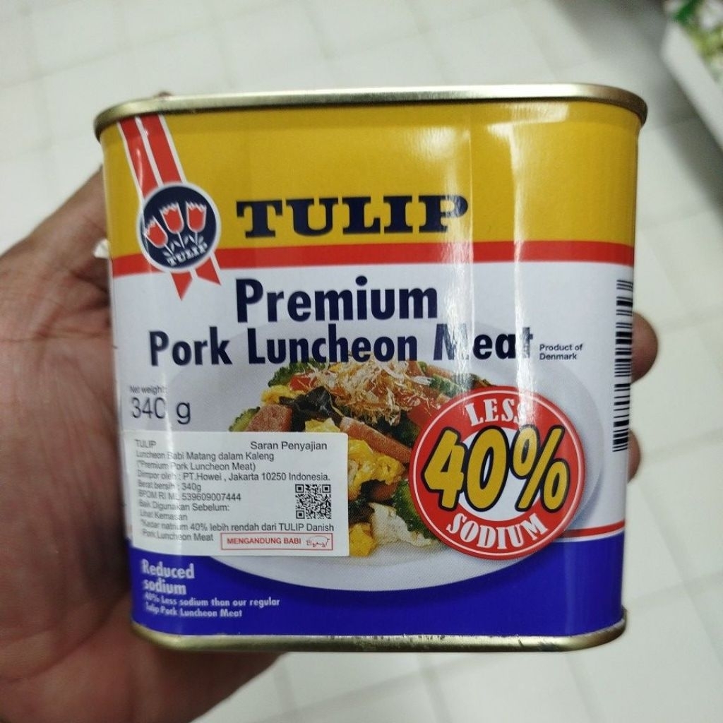 

TULIP PREMIUM LUNCHEON MEAT 340 GRAM ( MENGANDUNG B2)