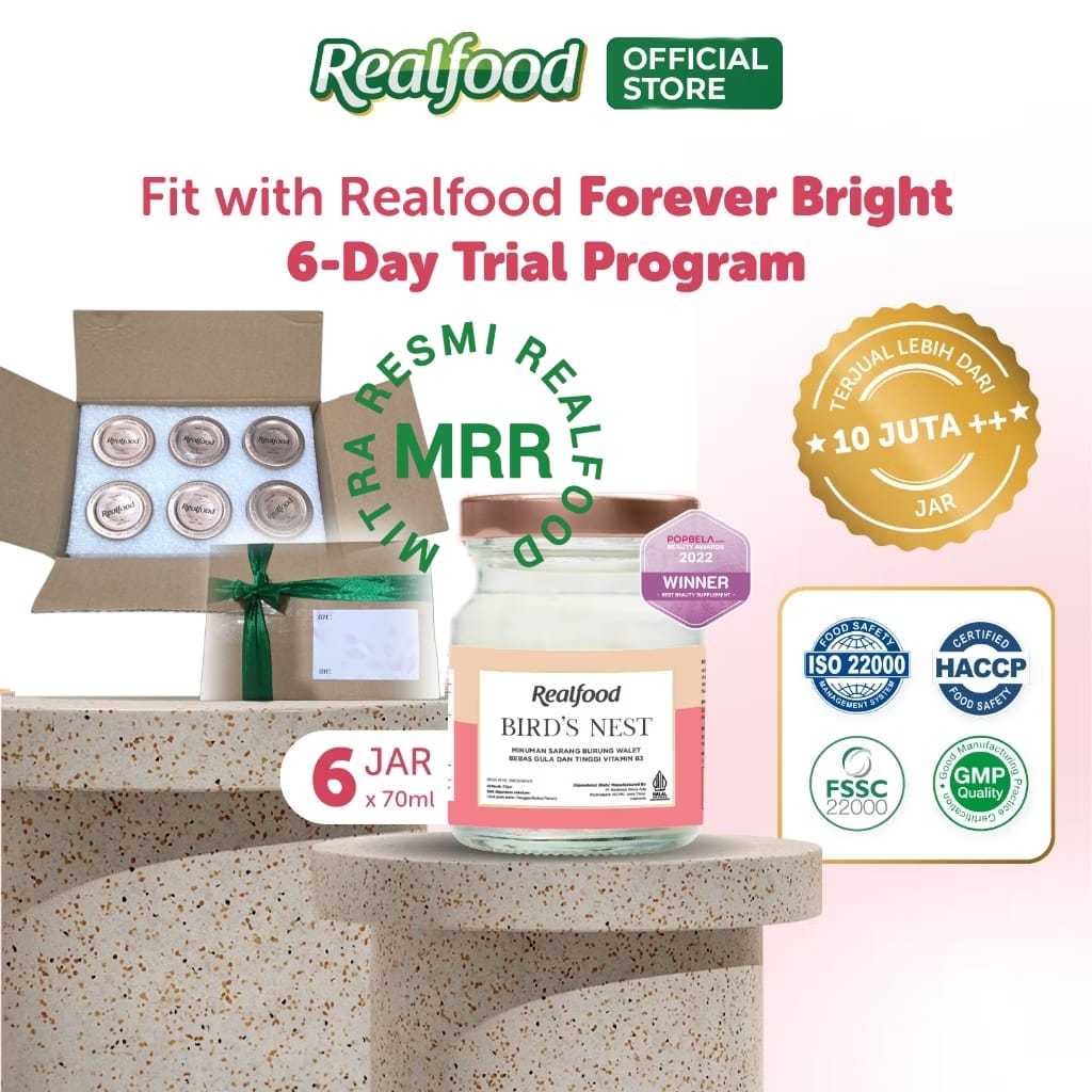 

Realfood Forever Bright 6 Botol Box Polos ( Minuman Sarang Burung Walet ) MRR
