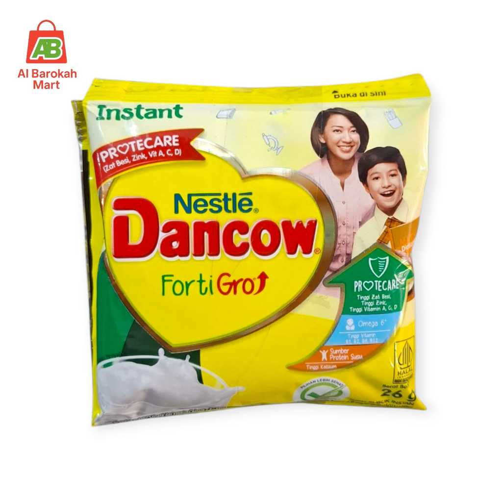 

Nestle Susu Bubuk Dancow FortiGro Sachet - Instant (26gr)/Coklat (38gr) 6–12 Tahun | Eceran/Renceng