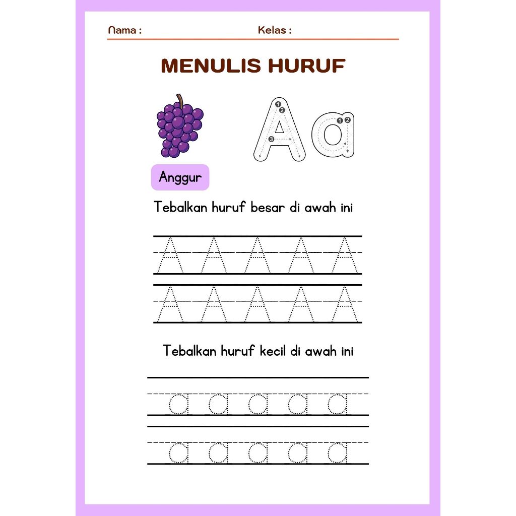 Aktifitas Anak Belajar Menulis Huruf Alfabet / Menulis Huruf Besar dan Kecil Vol. 1 / Belajar Menuli