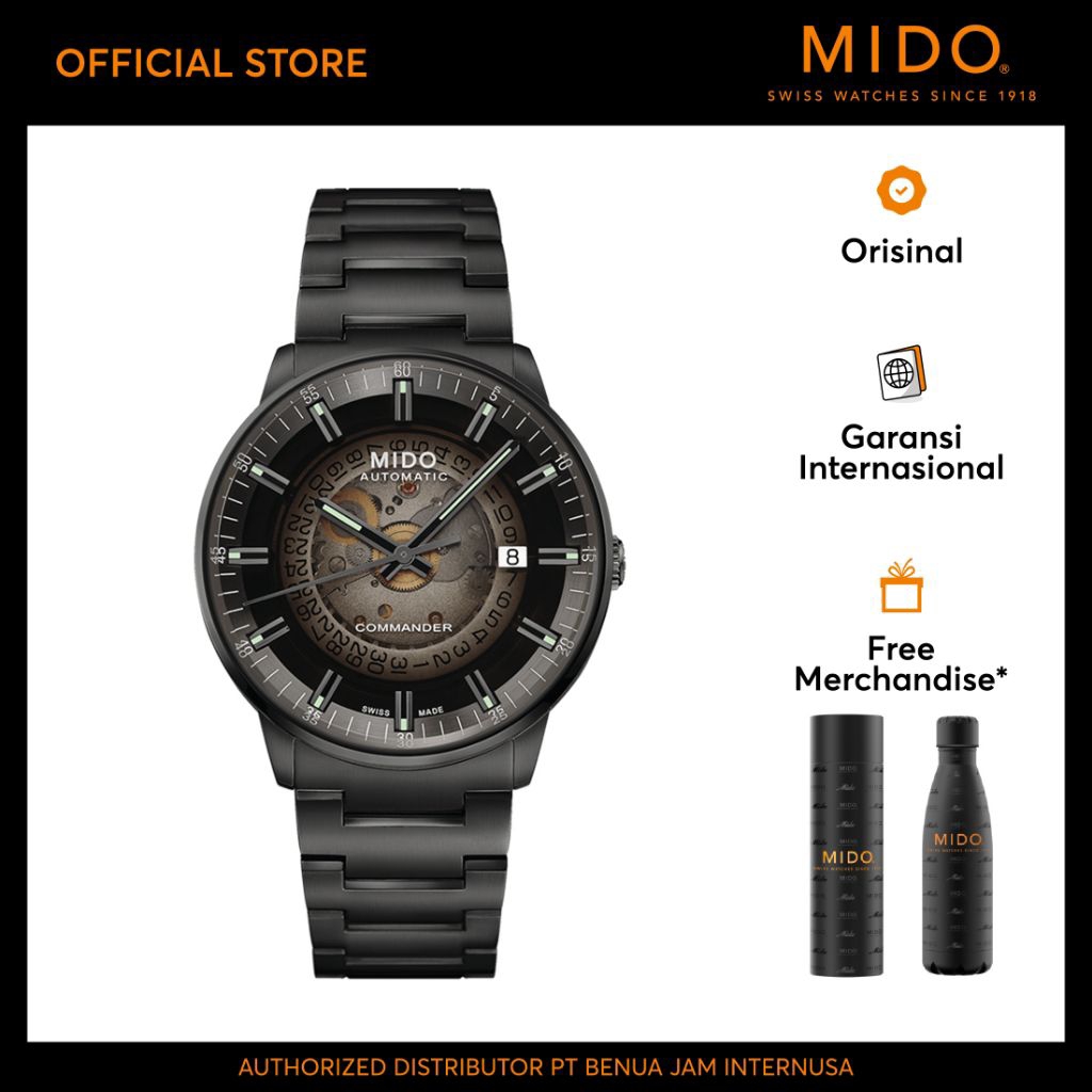 MIDO M0214073341100 Commander Gradient Automatic Black PVD