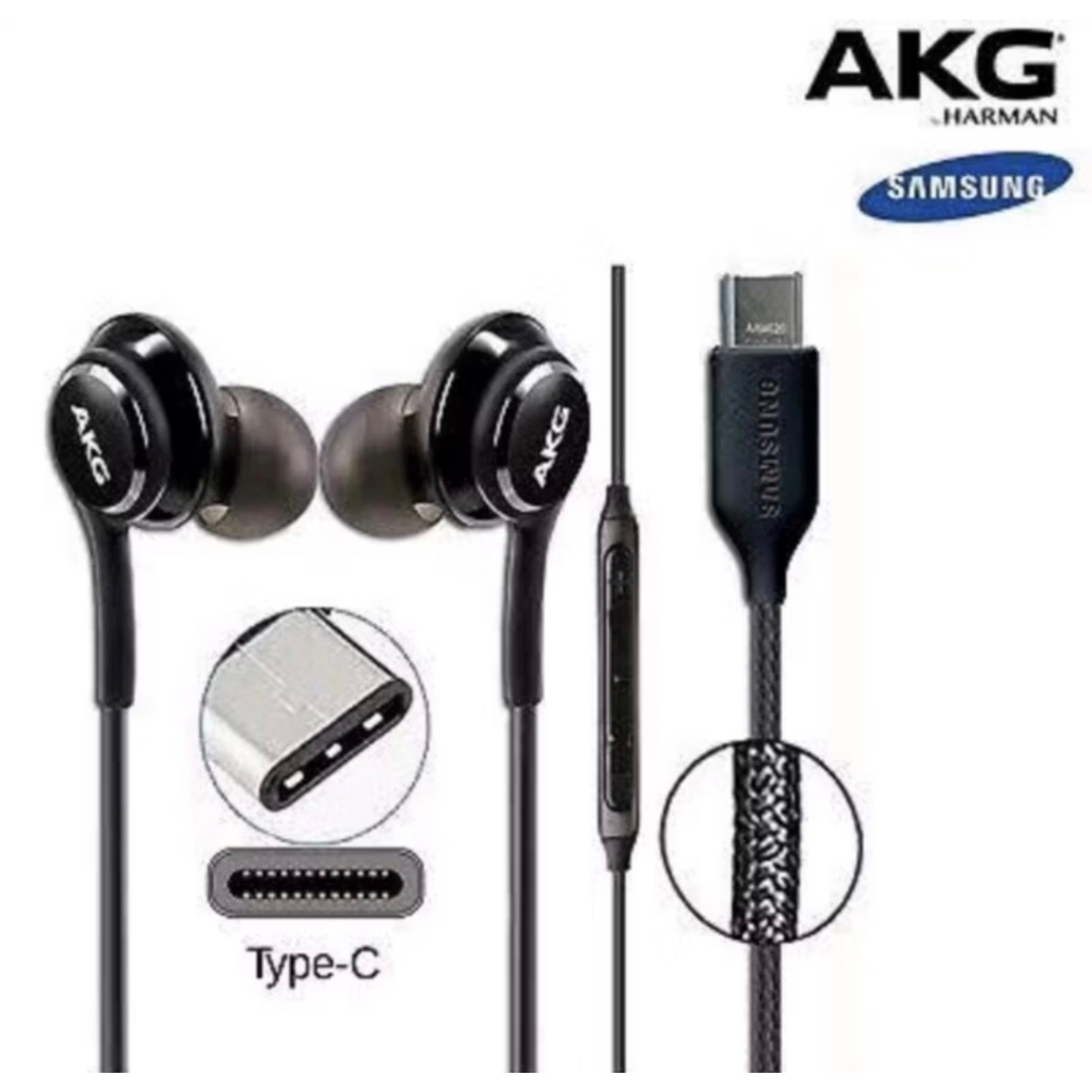 Headset Samsung AKG Type C Stereo Earphone Hansfree Usb Type C Extra Bass / Headset Samsung Akg Orig