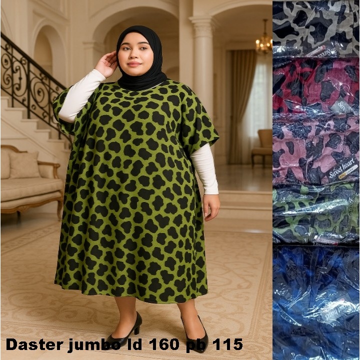 DASTER WANITA JUMBO LD 150 - 160 LENGAN PENDEK MURAH DASTER BIGSIZE /BAJU RUMAHAN WANITA