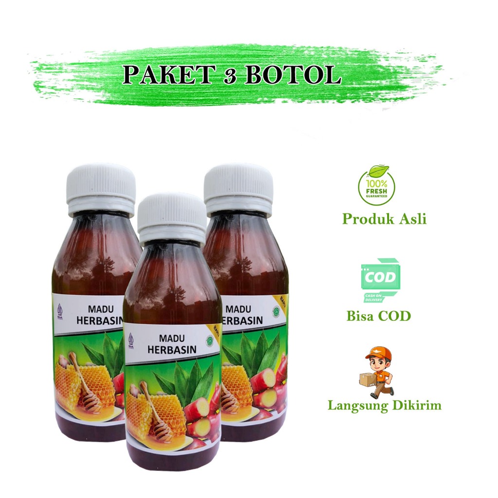 

Paket Bundling 3 Botol Madu Herbasin Original / Madu Herbal