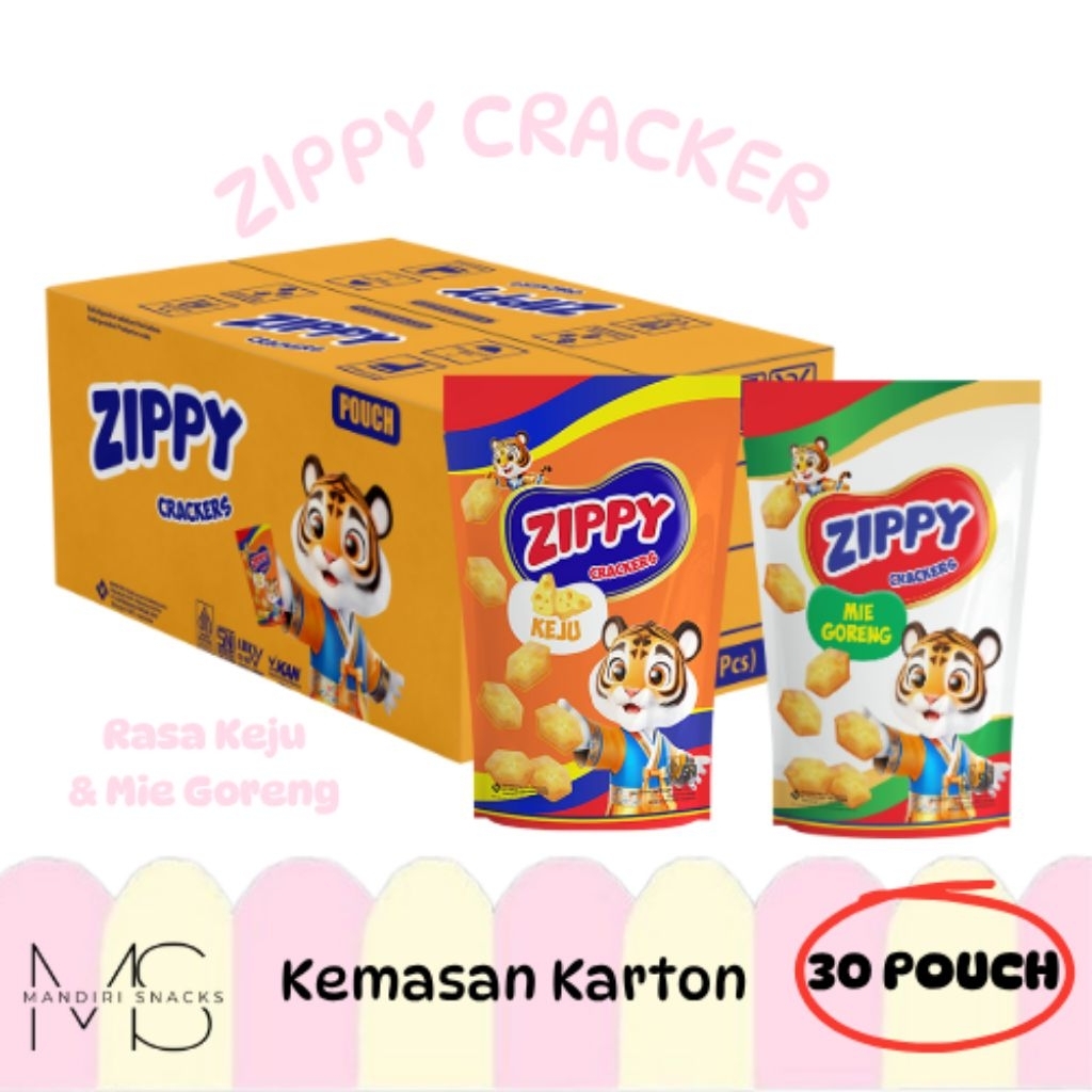

ZIPPY CRACKER RASA KEJU DAN MIE GORENG ISI 30 POUCH KEMASAN KARTON