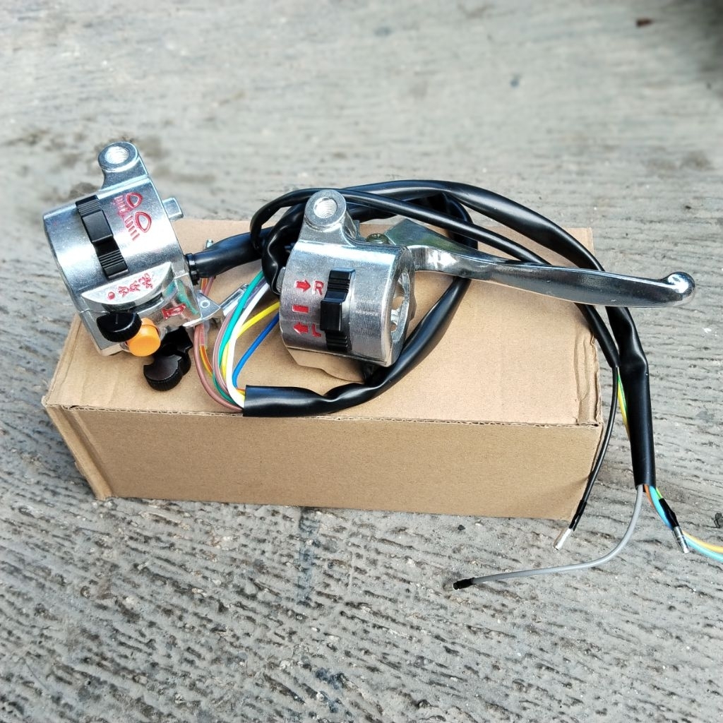 HOLDER SAKLAR GAS LUAR HONDA CB125 CB100 GL125 GL100 FULL SET KANAN KIRI SET HANDLE REM IMPORT KWALI