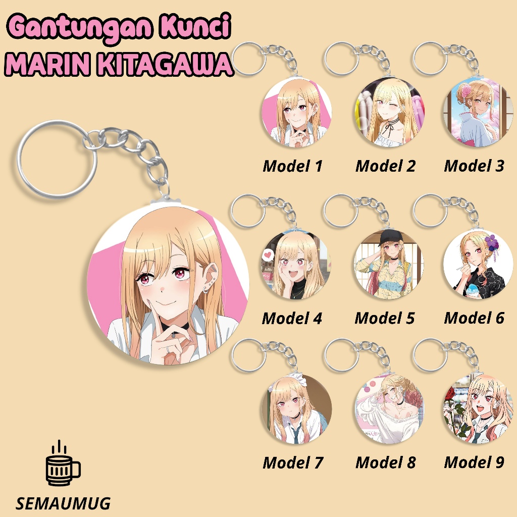 GANTUNGAN KUNCI MARIN KITAGAWA MY DRESS UP DARLING KADO GANCI BULAT ANIME PRINT CUSTOM SEMAUMUG