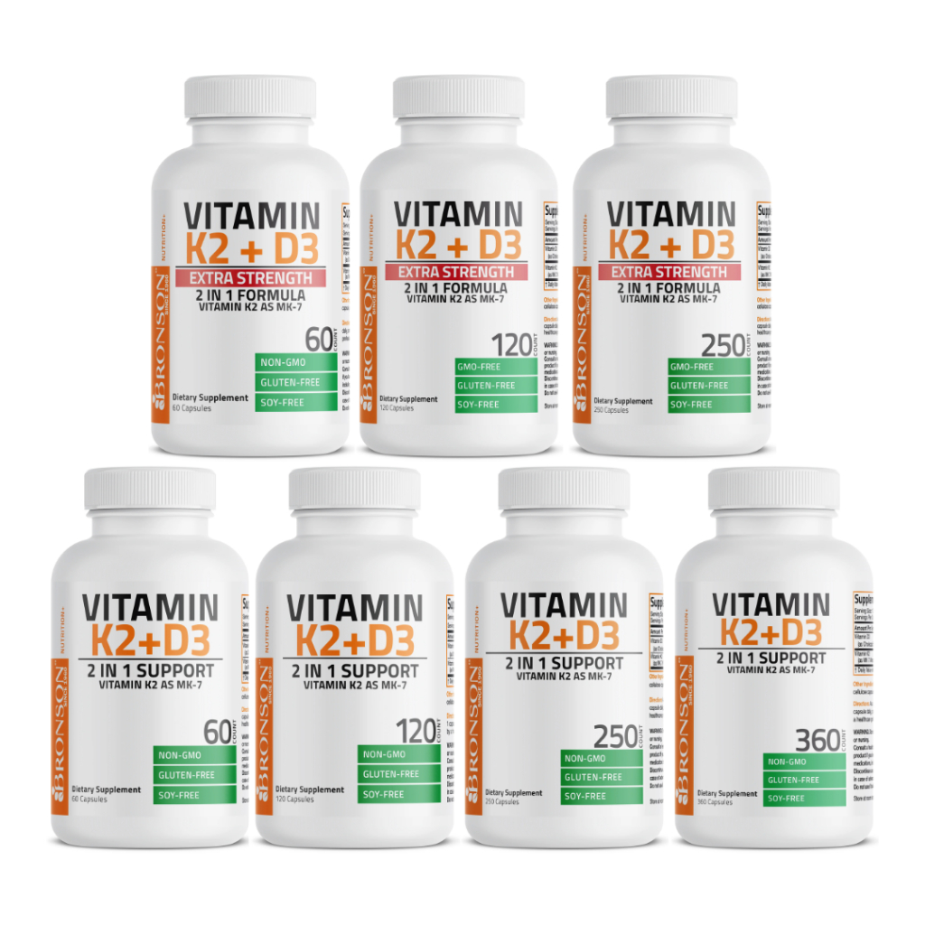 Bronson Vitamin K2 MK-7 Plus Vitamin D3