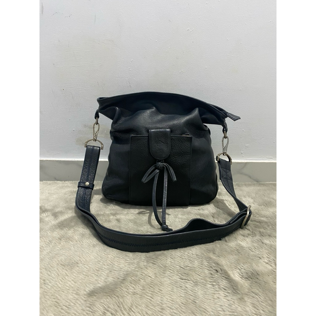 sling bag abu tua kulit asli dr bampo preloved