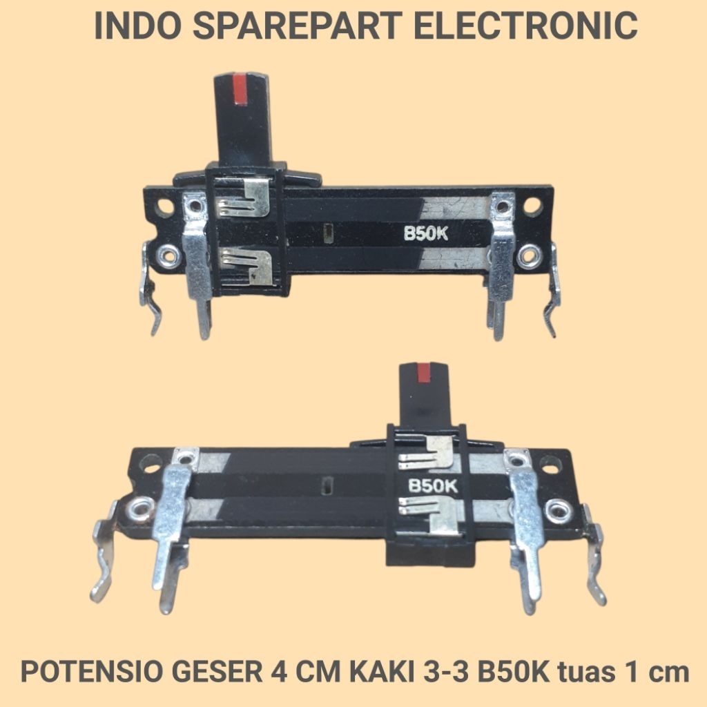 POTENSIO GESER 4 CM KAKI 3-3 B50K tuas 1 cm