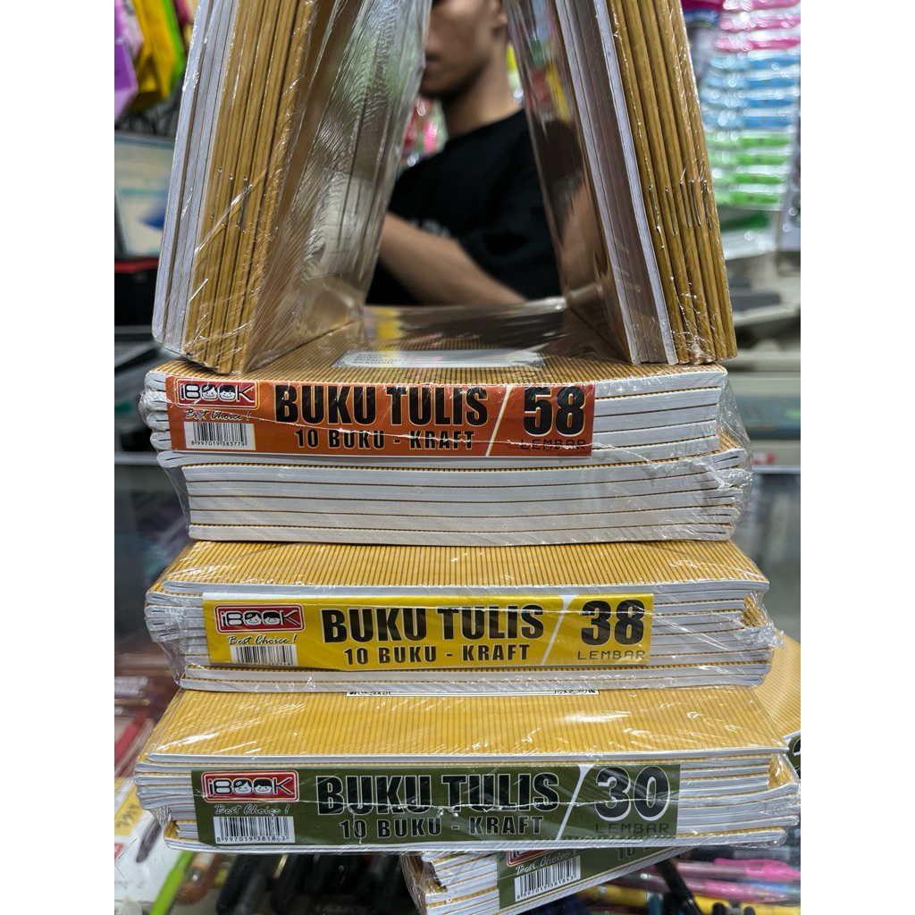 

I BOOK Buku Tulis Sampul Kraf Isi 30, 38, 58 Lembar (1Pack Isi 10 Buku)