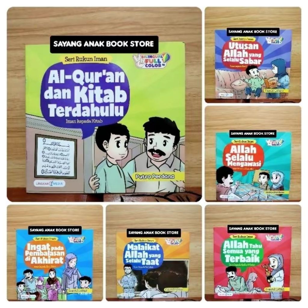 Paket 6 Buku Anak Islam Seri Rukun Iman - Buku Rukun Iman Kepada Allah Iman Kepada Malaikat Iman Kep