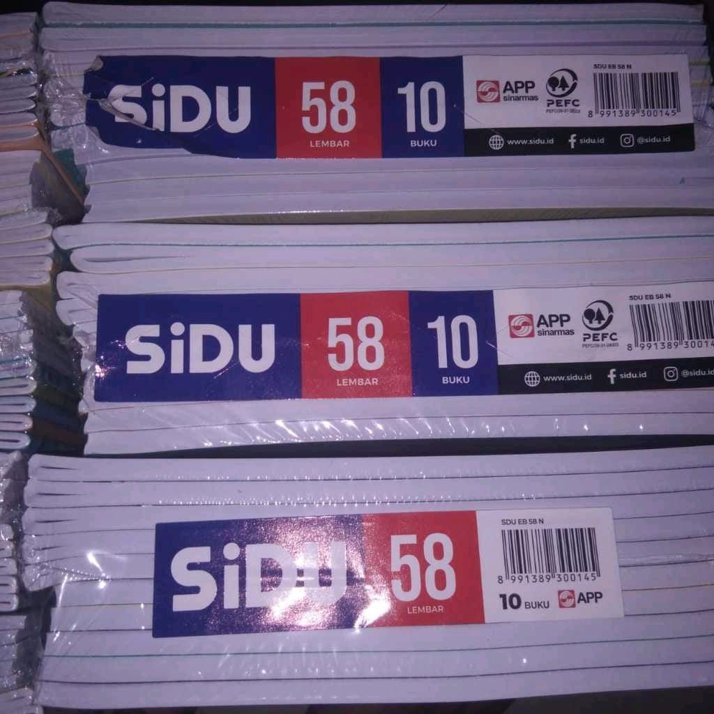 

BUKU TULIS SINAR DUNIA / SIDU / 1 PACK ISI 10 BUKU / ISI 58 LEMBAR