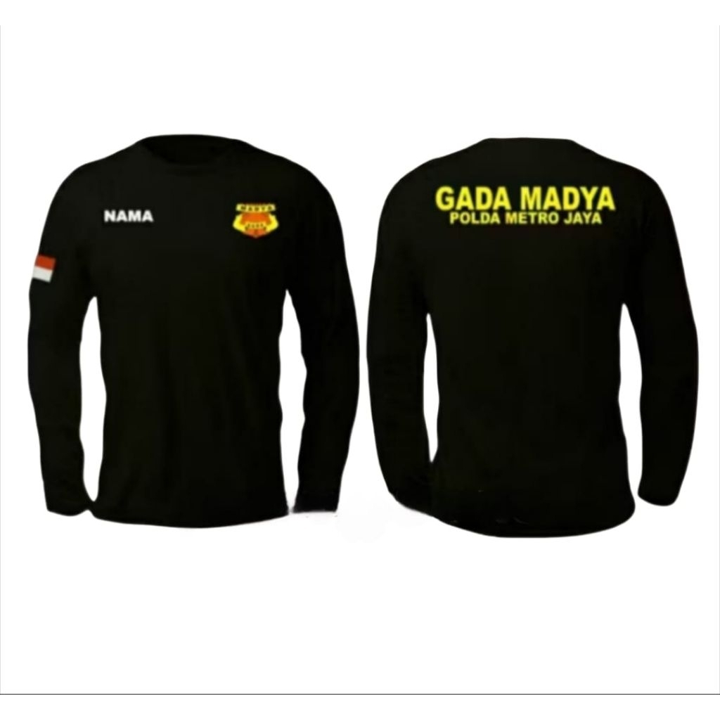 Kaos Lengan Panjang Gada Madya Tulisan Free Nama
